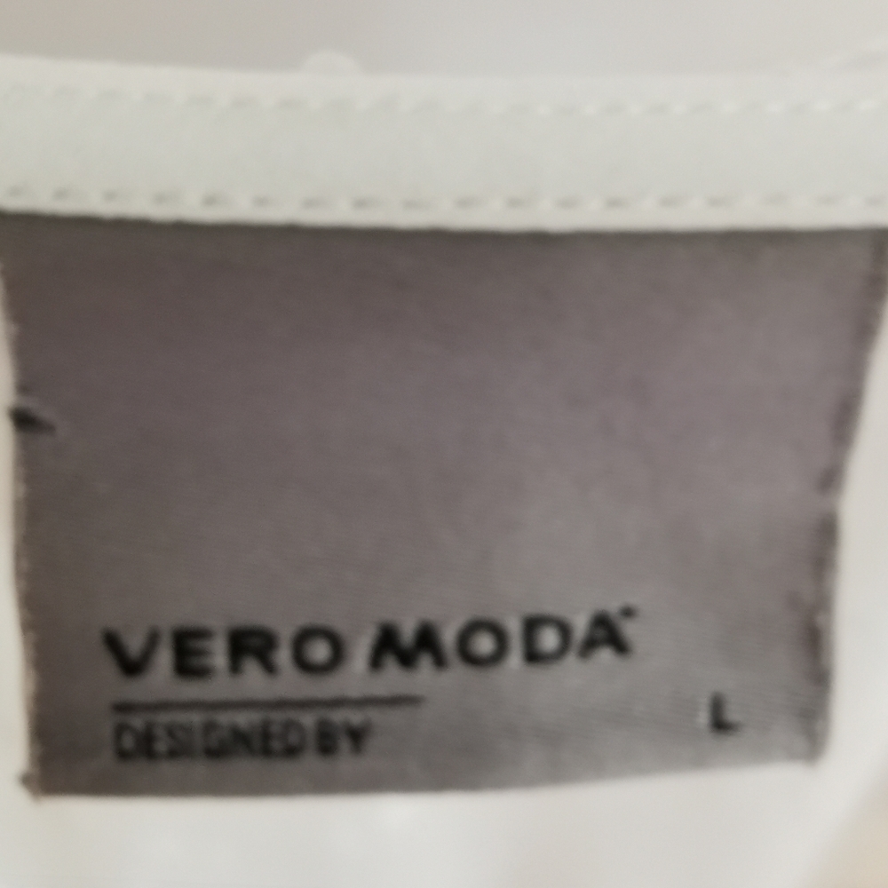 Vero Moda Semi Sheer Long Sleeve White Blouse - Sz L - Picture 2 of 4